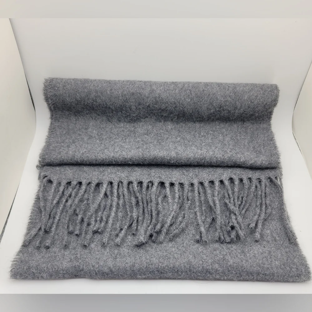 100% Virgin Wool Fringe Scarf Made in Italy